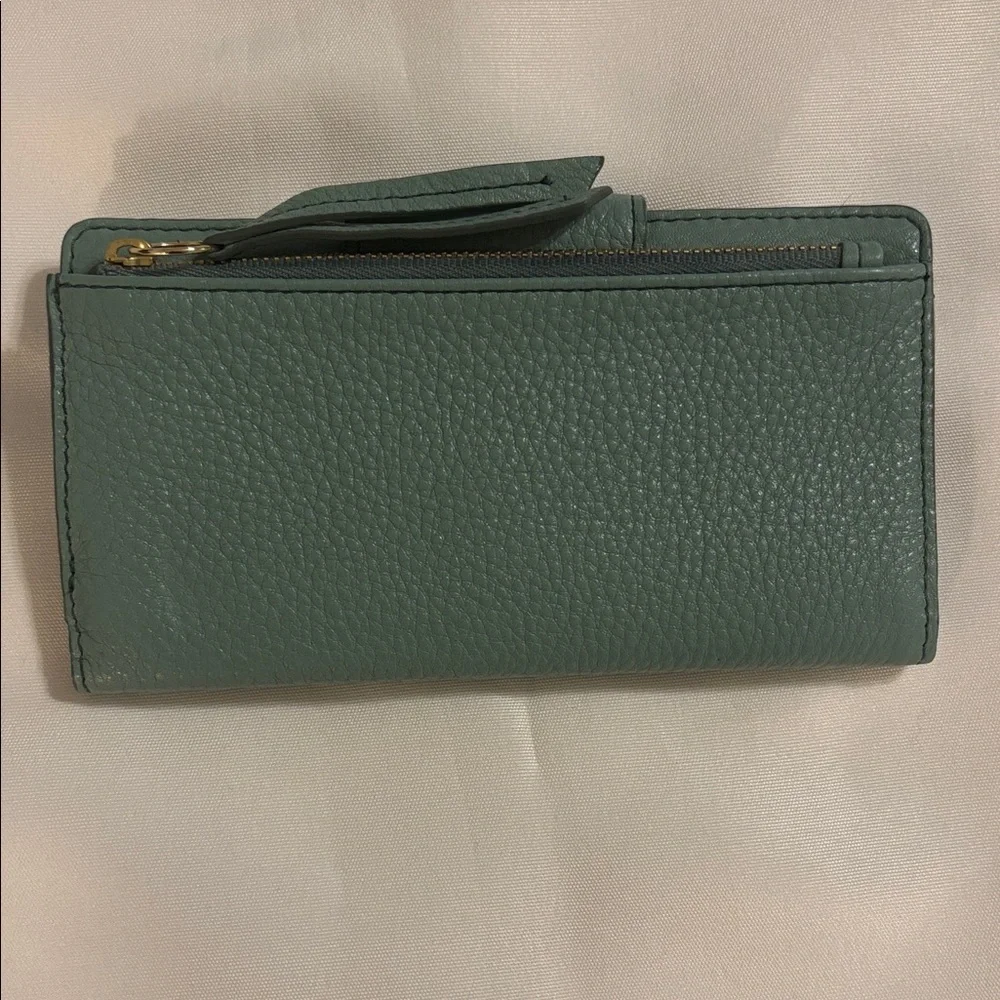 Fossil Teal Leather Wallet Preloved